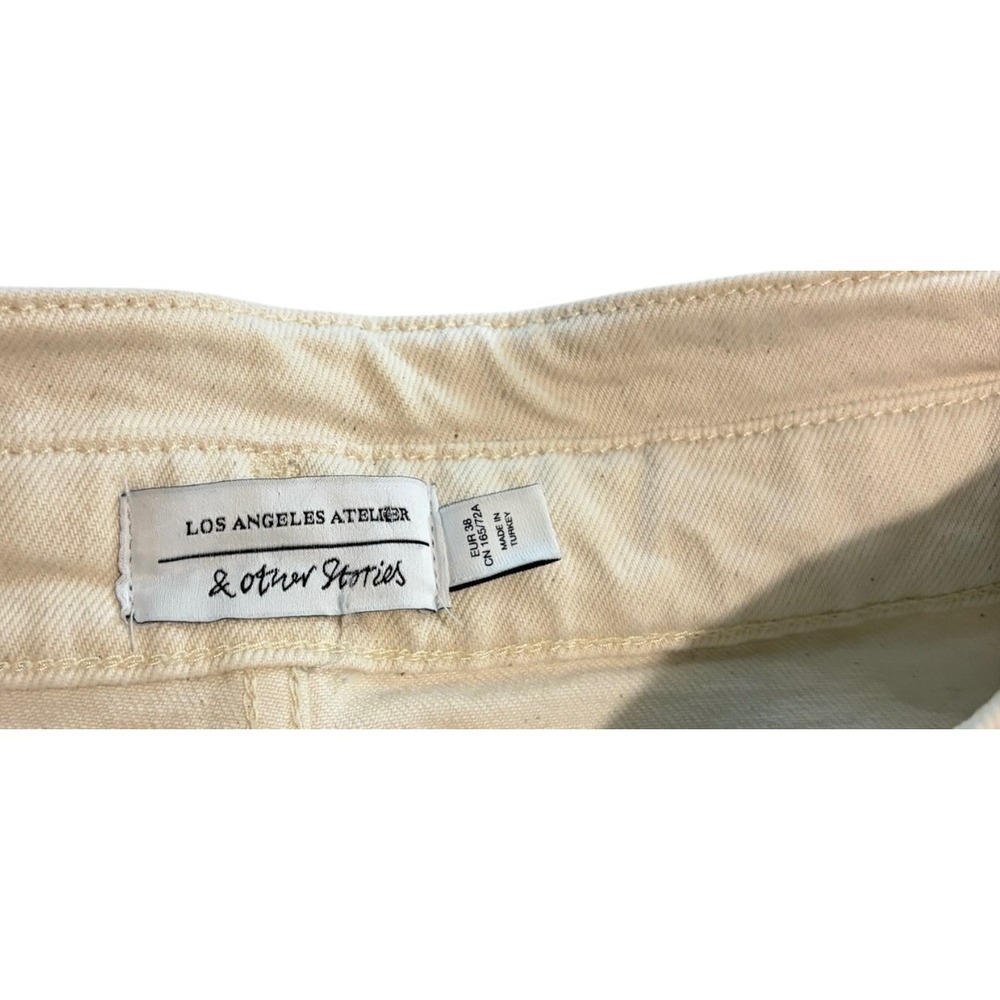 & Other Stories Los Angeles Atelier Cream Raw Hem Straight Leg Jeans EUR 38 - Picture 7 of 8